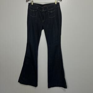 7 For All Mankind Dojo Jeans Womens 29 Inseam 35.5" Dark Wash Flare Denim Y2K